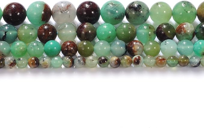 6mm Natural Australian Jade Gemstone Round Loose Beads Crystal Stone Bracelet Necklace Accessories Crafts for Jewelry Making DIY,1 Strand 15"