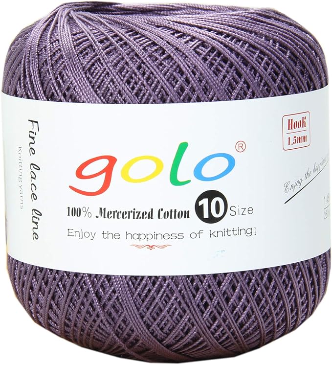 golo Cotton Crochet Thread Balls Size 10 Cotton Knitting Thread Yarn for Crochet Blue 633