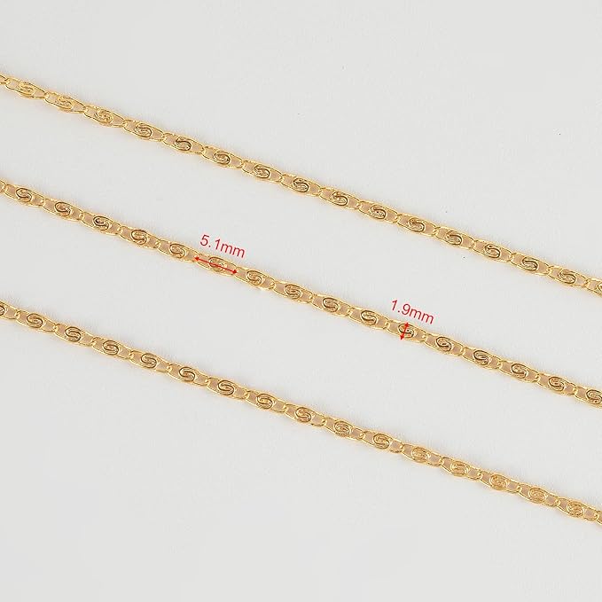 10 Meters Jewelry Chain for Jewelry Making, 18K Gold Plated Chain Necklace for Women Light Gold Chain Roll with 20pcs Lobster Clasps + 50pcs Jump Rings
