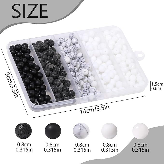 Songxi Stone Beads Bracelet Making Kit 240PCS, 8mm Loose Crystal Gemstone Beads for Bracelet Necklace Earring, DIY Crafts for Jewelry Making for Couples Lovers Adults
