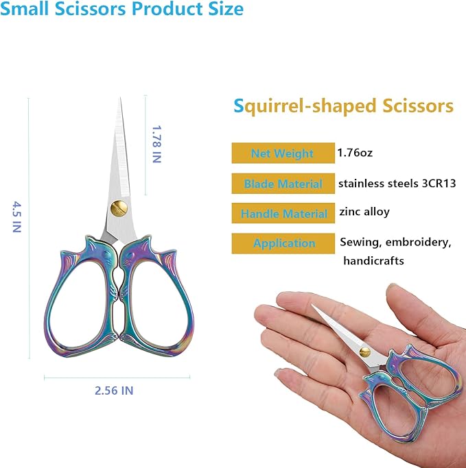 2 Pieces Embroidery Scissors Sharp Sewing Crochet Yam Scissors,Small Scissor All Purpose For Sewing, Cross Stitching, Crafts, Arts & Crafts Handmade DIY Tools
