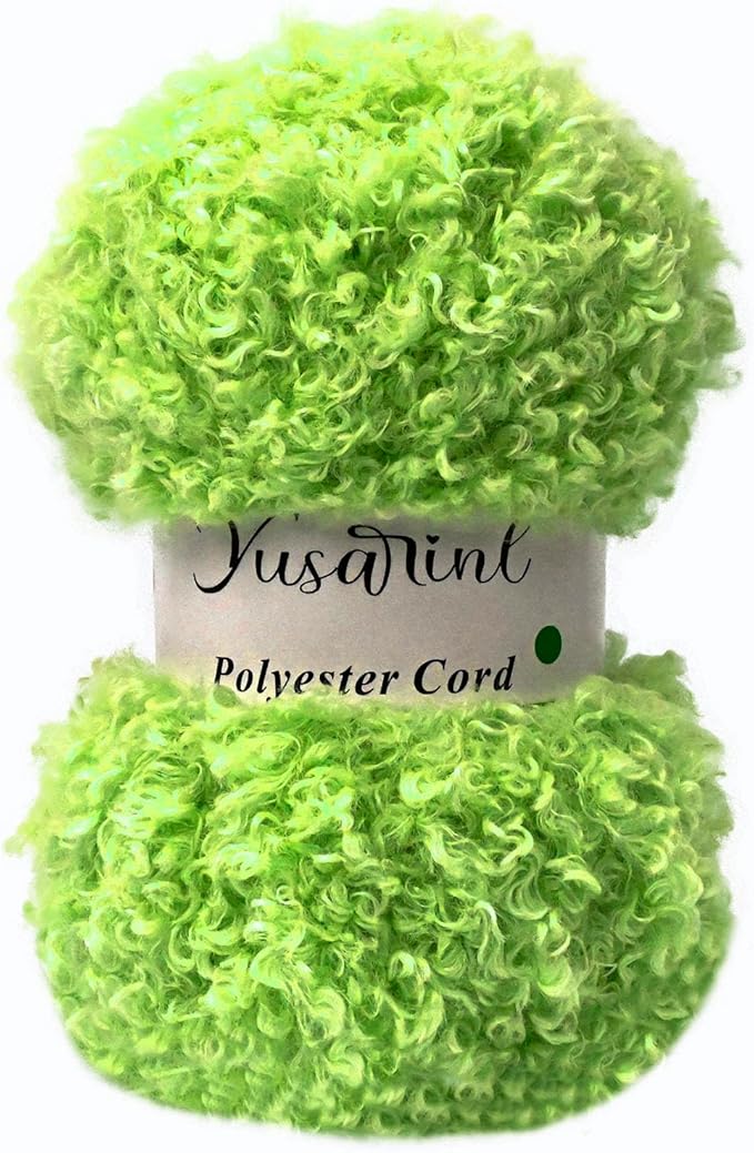 (32 Colors Available) Yusarinl Teddy Bear Yarn,Fuzzy Yarn for Crochet Polyester Plush Fur for Crafts Fluffy Fuzzy for Knitting(3.35 oz, 40 yds)-Green
