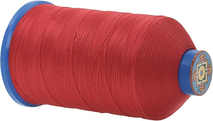 Mandala Crafts Size 207 630D T210 Bonded Nylon Thread - Red 800 YDs Tex 210 Heavy Duty Sewing Threads for Leather, Jeans, Weaving, Outdoor Marine Upholstery