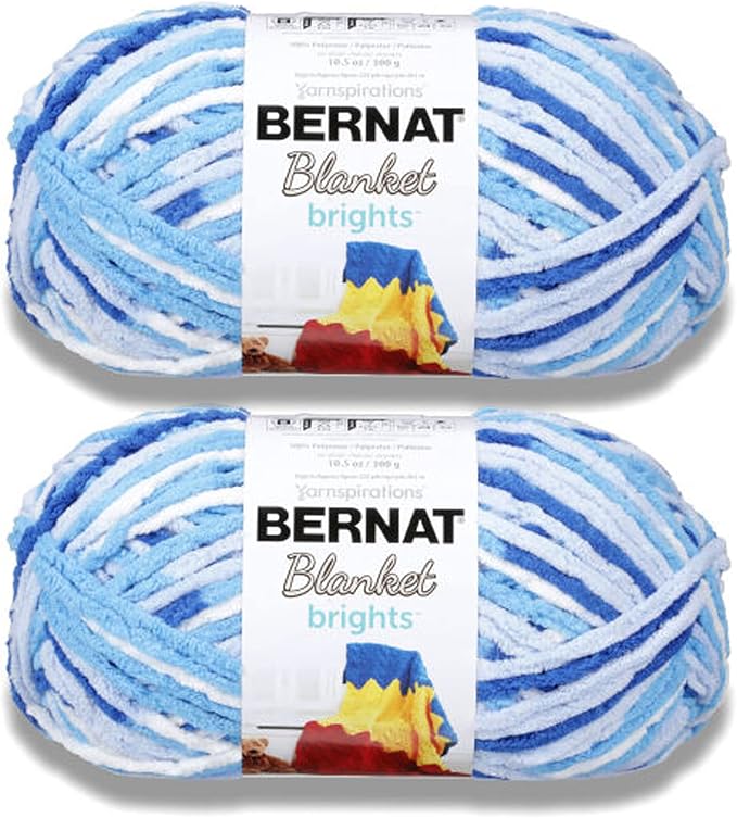 Bernat Blanket Brights Waterslide Varg Yarn - 2 Pack of 300g/10.5oz - Polyester - 6 Super Bulky - 220 Yards - Knitting/Crochet