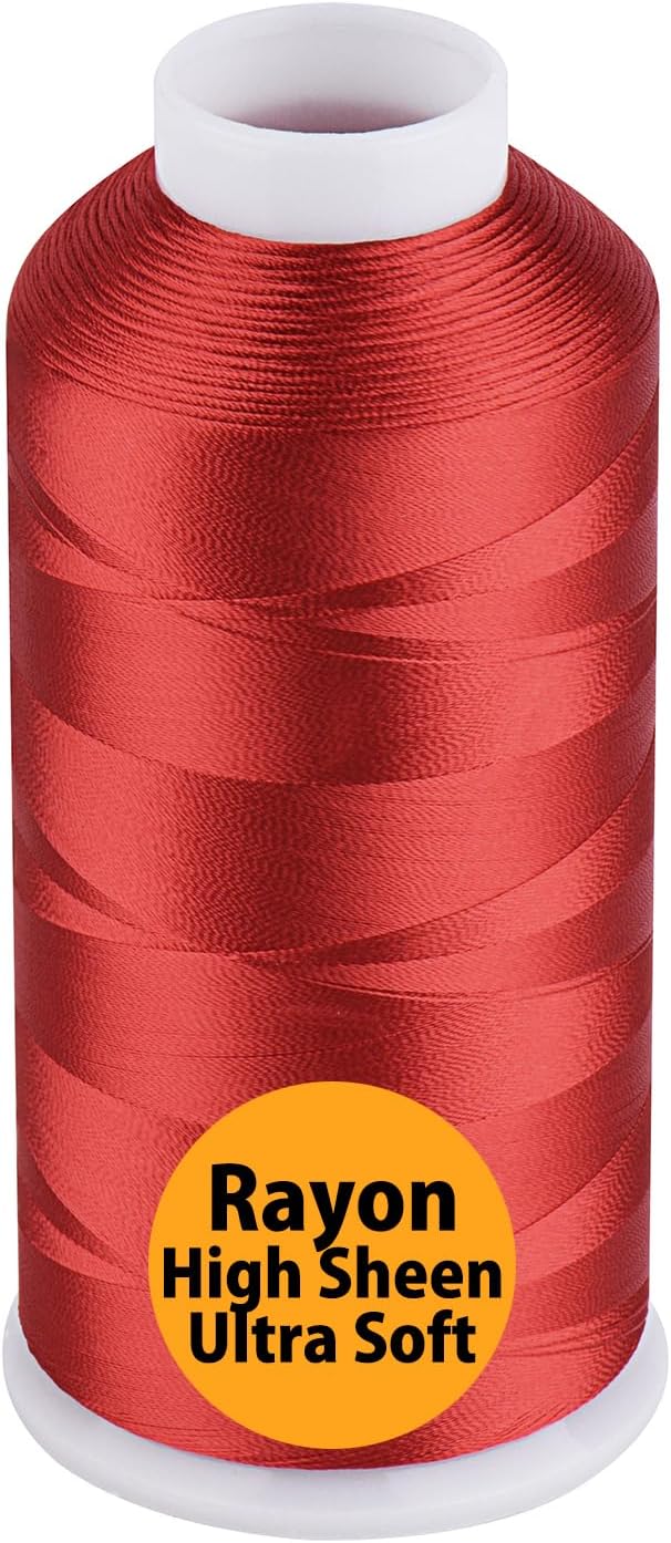 Simthread Rayon Embroidery Thread 5500 Yards, 40wt 100% Rayon Viscose for Commercial and Domestic Machines - Red 1147