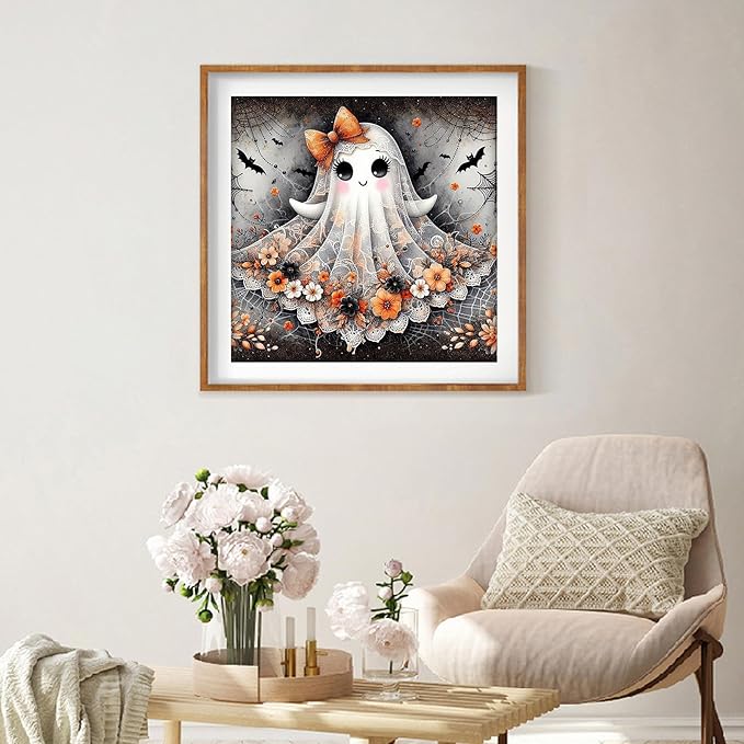 WUDWL Diamond Painting Kits for Adults - Halloween DIY 5D Diamond Art Kits Full Drill Diamond Dots Paintings with Diamonds Gem Art and Crafts Home Decor 13.8x13.8inch
