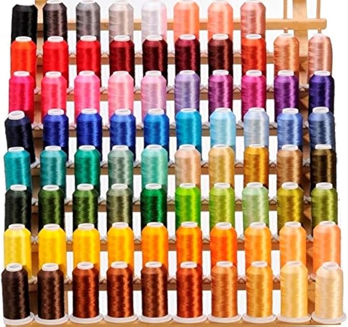 80 Cones (1100 Yards Each) of Polyester Embroidery Threads Compatible with Brother Babylock Janome Singer Pfaff Husqvarna Bernina Machines
