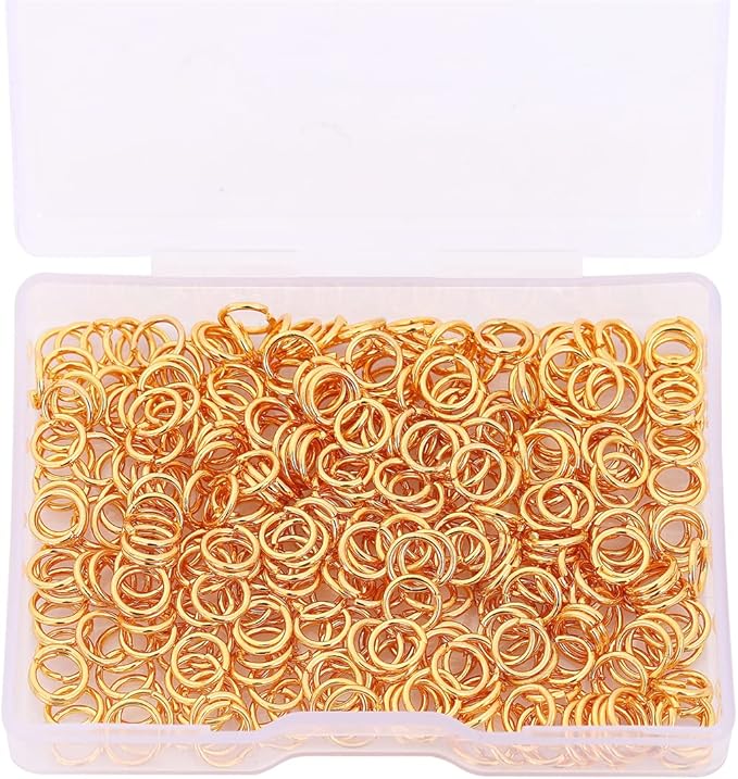 18K Gold Plated Jump Rings Non Tarnish 6mm 400pcs for Jewelry Making Findings