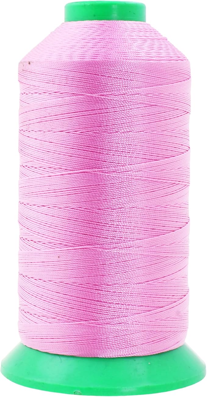 Mandala Crafts Size 138 420D T135 Bonded Nylon Thread - Pink 1250 YDs Tex 135 Heavy Duty Sewing Threads for Leather, Jeans, Weaving, Outdoor Marine Upholstery