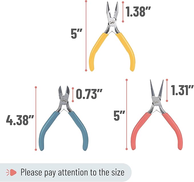 Mr. Pen - Jewelry Making Kit, Pliers 3 Pack (Mini, Chain Nose, Earring)