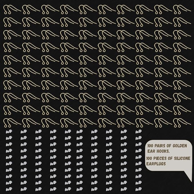 925 sterling earring hooks 200pcs silver+14k gold jewelry making supplies hypoallergenic ear wires fish hook earring findings with 200pcs clear rubber earrings backs for diy jewelry making bulk
