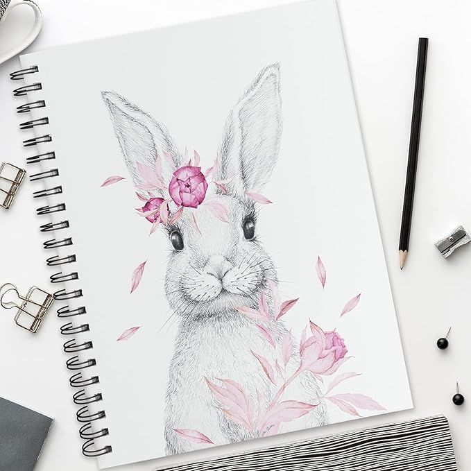 fixsmith 5.5"x8.5" sketch book | 100 sheets (68 lb/100gsm) sketchbook| acid free drawing paper | spiral bound artist sketch pad | for kids, beginners, artists & professionals | bright white