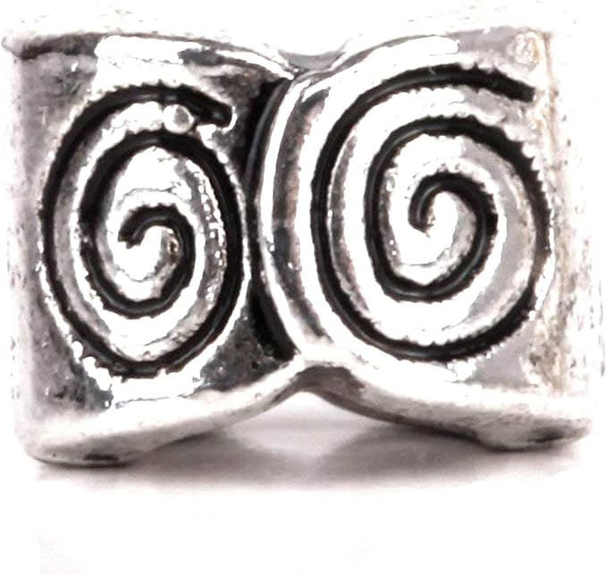 RUBYCA 50pcs Tibetan Silver Tone Spacer Beads Fit European Charms Bracelet Spiral Pattern Design