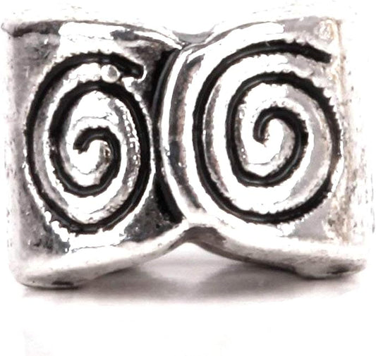 RUBYCA 30pcs Tibetan Silver Tone Spacer Beads Fit European Charms Bracelet Spiral Pattern Design
