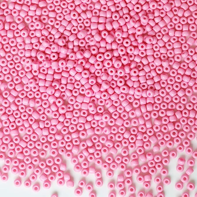 Bala&Fillic Pink Color 4mm Seed Beads About 1200pcs/100Grams in Bag, 6/0 Glass Craft Beads for Making Bracelet and Necklace (Pink)