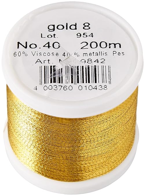 Tacony Corporation Madeira Metallic Thread 200 Meters-Gold