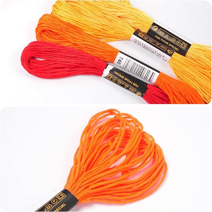 60 Color Skeins Rainbow Color Embroidery Floss，Cross Stitch Threads, Bracelet Yarn, Craft Floss