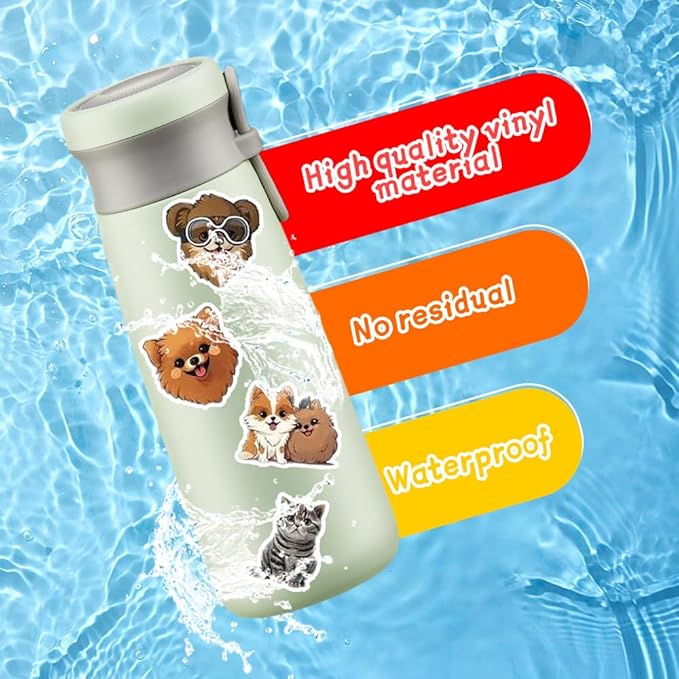 50Pcs Waterproof Vintage Stickers,Scrapbooking Supplies Kit,Aesthetic Decorative Craft Sticker for Planner, Bullet Journaling, Junk Journal, Water Bottles, Laptop, Retro Craft.Dogs and Cats