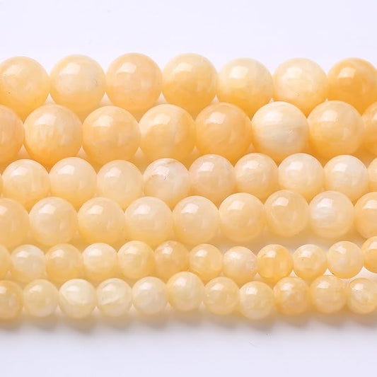 Rice Topaz Stone Beads Jewelry Making Gemstone Round Crystal Bracelet Necklace 1 Strand 15.5inch 45PCS 8MM