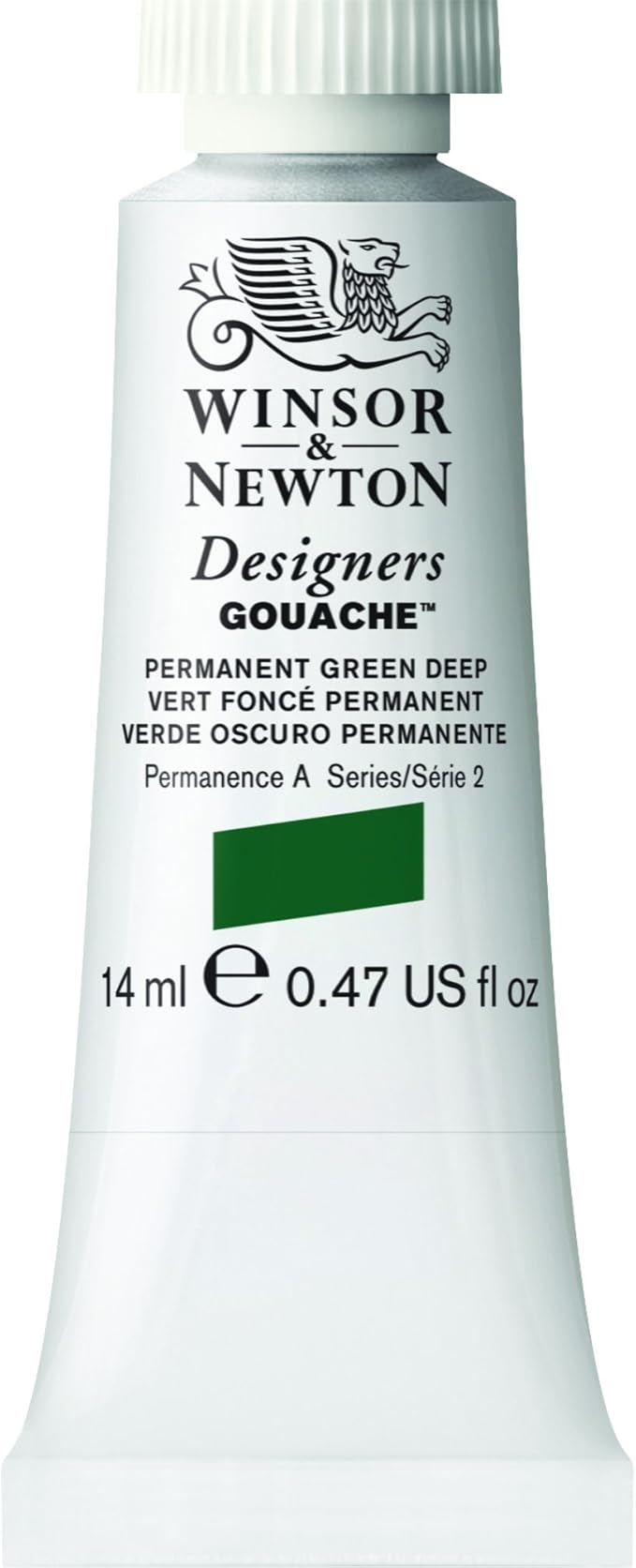 Winsor & Newton Designer's Gouache, 14 ml (0.47oz) tube, Permanent Green Deep