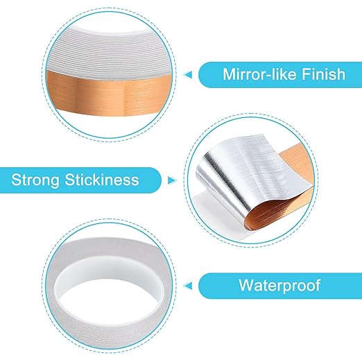 uxcell Metallic Tape, 0.78 in x 164 ft Self Adhesive Metalized Polyester Film Tape Waterproof Washi Tape for Walls Graphic Arts Gifts Wrapping Crafts Decoration, Brushed Rose Gold, 2 Pcs