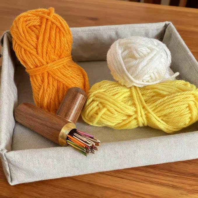 Large Eye Sewing Needle Kit, Yarn Needles Set, 26PCS Multiple Colors of Stainless Steel Embroidery Needles, Solid Wood Needle Box, Suitable for Crochet/Coarse Needle/Yarn/Embroidery DIYers.
