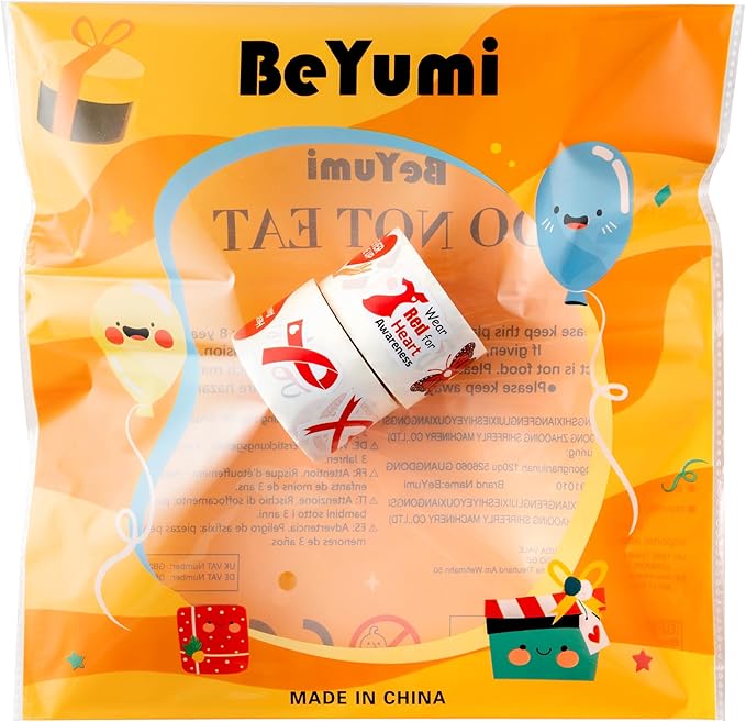 beyumi heart health awareness stickers - 1000pcs heart health awareness stickers in 2 rolls waterproof vinyl red ribbon decals school event campaign laptop bottle luggage decor