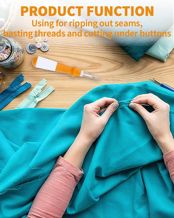 Needle and Thread Seam Ripper, Rippers for Sewing and Thread (Orange)