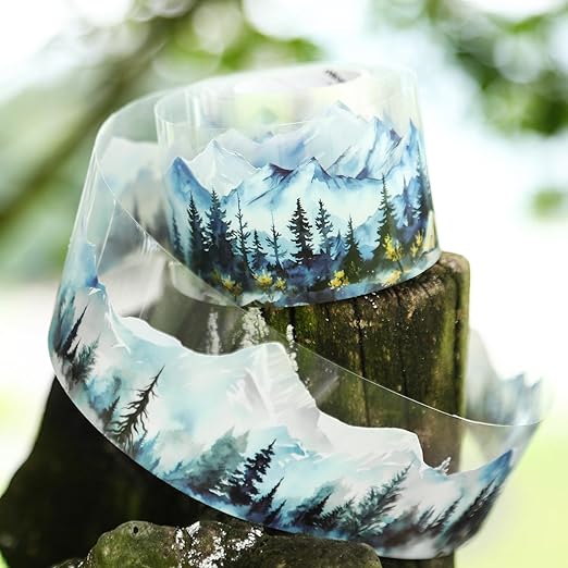Landscape PET Tape Stickers for Scrapbook Supplies, 6 Rolls Transparent Nature Journal Stickers for Scrapbooking, Junk Journal Supplies, DIY Crafts (Forest Paths)