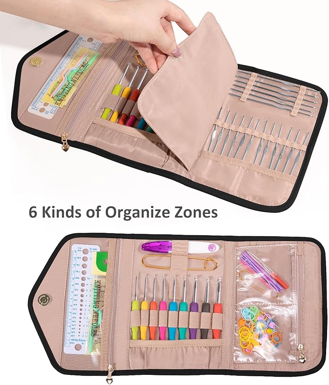 Crochet Hook Case - Foldable Organizer - Knitting & Crochet Supplies Holder