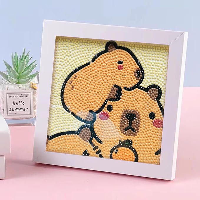 Mangpung Capybara Diamond Art Kits for Beginners, Capybara Diamond DIY Painting Kits, Full Drill Diamond Dots Paintings, Paint with Diamonds Pictures Art Painting DIY Crafts Kit Gift for DIY Lovers