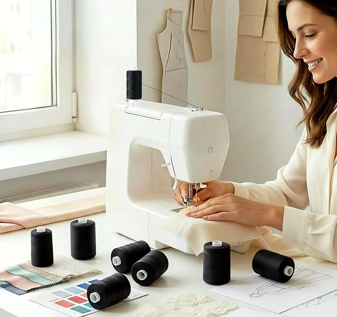 2PCS Thread - 1000Yard Black All Purpose Sewing Machine Thread for Sewing