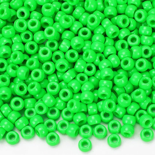 IOOLEEM Light Green Pony Beads,1200pcs Beads for Bracelets Making & Hair braiding, Kandi Friendship Bracelets & Jewelry Making.