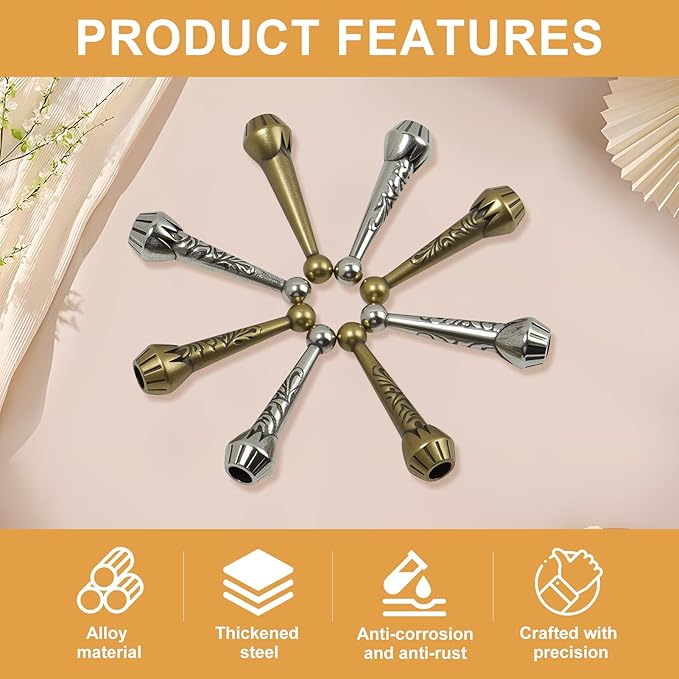 36 Pcs Bolo Tie Findings Kit with 12 Silver End Tips 12 Bronze End Tips 6 Silver Slides 6 Bronze Slides for Jewelry Making Cowboy Ties Necklace Ends DIY Accessories (36 Pcs Bolo Tie Findings Kit)