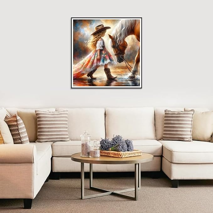 STGLCR Boot Diamond Painting Kits for Adults,5D Horse Cowboy Diamond Art Kits for Beginners,DIY Full Drill Diamond Gem Art with Painting Kits for Home Wall Decor 12 x 12 Inch