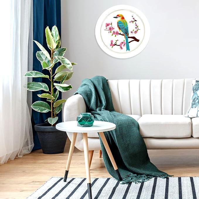 MAMUNU Embroidery Kit for Beginners Adults, Cross Stitch Kits, Stamped Cross Stitch Kits, Hummingbird and Flower Embroidery Kit with Printed Embroidery Cloth, Embroidery Hoop, Color Threads and Tools