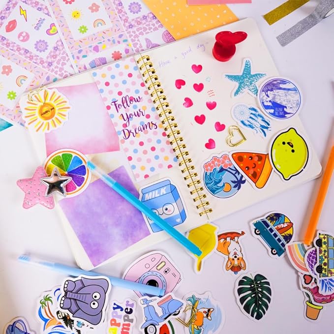 DIY Journal Kit for Girls, Teen Tween Girl Gifts Trendy Stuff, Stocking Stuffers, Scrapbook Supplies Stationery Set, Art Crafts Kit Ideal Gifts for Ages, 8 9 10 11 12 13 14 Year Old Girl