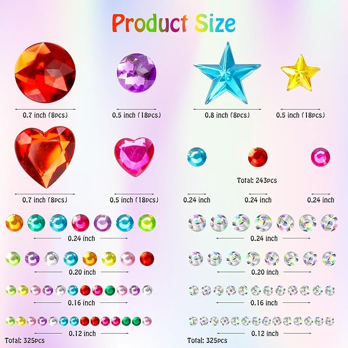 Easter Gem Stickers Rhinestones for Crafts Scrapbook Supplies, Sparkling Cute Star Heart Round Small Stickers, Glitter Jewels Bedazzling Sticker Makeup, Diamond Art Kit DIY Decoration