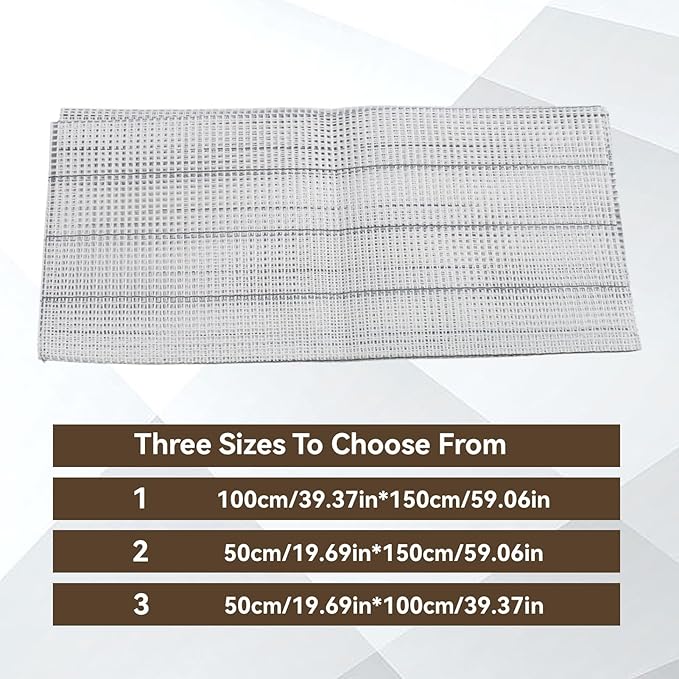 Blank Rug Hooking Mesh Canvas Sheet, Woven Rugs Carpet Making Canvas Mesh Fabric Blank Rug Hooking Braiding Tool Latch Hook Cotton Canvas Sheet for Embroidery Crafts Decoration, 19.7x59 in