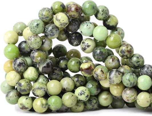 cheavian 35pcs 10mm natural australian jade gemstone round loose beads for jewelry making diy handmade materials 1 strand 15"