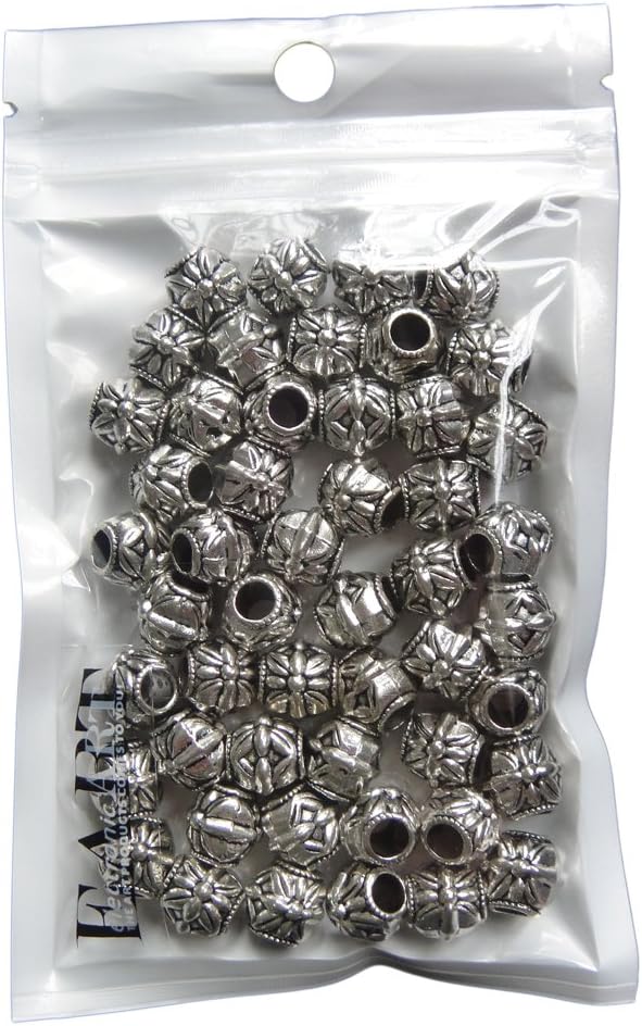 RUBYCA 30pcs Tibetan Silver Tone Spacer Beads Fit European Charms Bracelet Flower