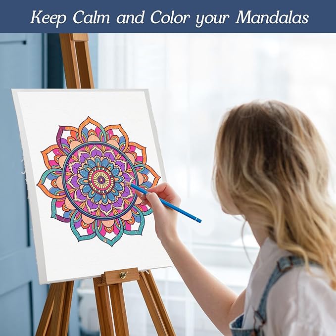 CKMOREL Mandala Coloring Book for Adult Spiral Bound Lay Flat Mandala Coloring Book for Women 24 Pages One Sided Design Gift for Adult to Relax and Relieve Anxiety - Beauty of Mandala
