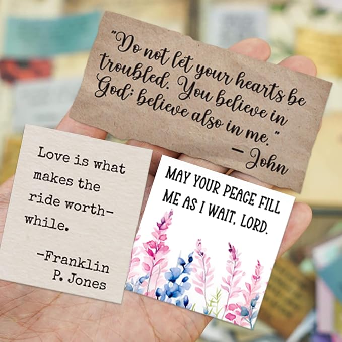 Bible Study Supplies Kit - 24 Sheets Christian Vintage Stickers: Scripture, Quote & Bible Verse Stickers |Inspirational Typewriter Decor | Scrapbooking, Journaling Supplies for Bible Journal