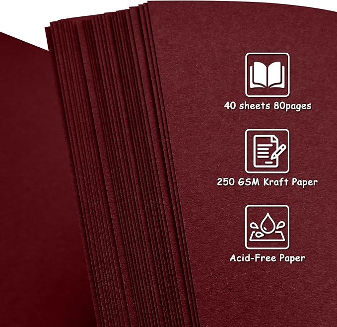 Scrapbook Album 10x10 Inch - Hardcover Kraft Paper Photo Album with 80 Pages, Memory Book for Wedding, Anniversary, Family, Christmas, Baby Shower, Ideal for Preserving Precious Moments