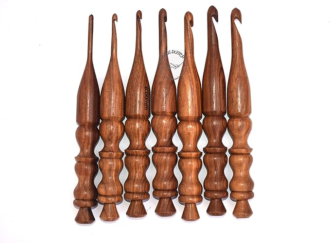 SHEESHAM Wood Crochet Hooks Set of 7 PCS 4MM to 10MM Size Set