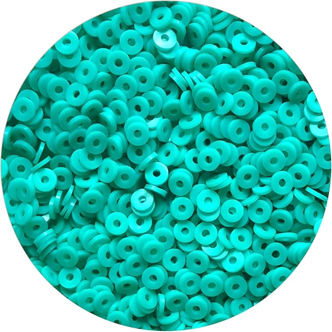 2000pcs Lake Blue Clay Beads for Bracelets Making Heishi Polymer Disc Clay Bead Flat Spacer 6mm for Jewelry Earring DIY Crafts