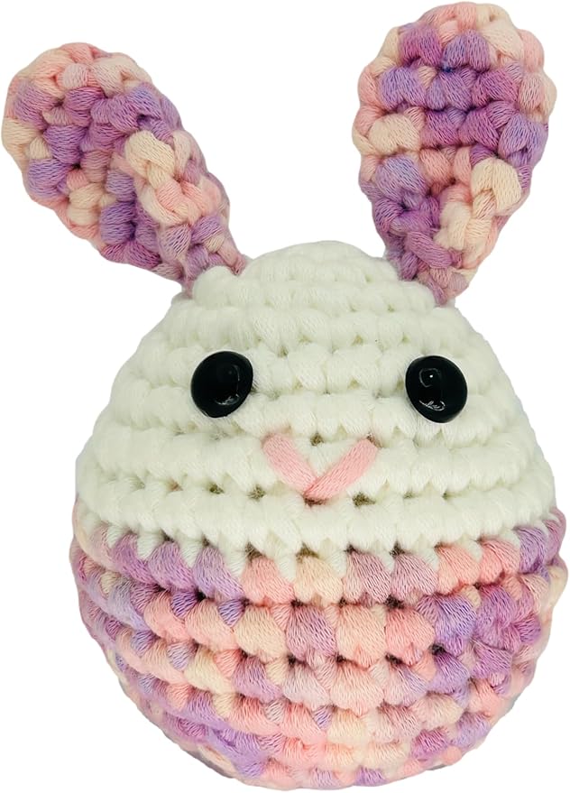 GougouStar Crochet Kit for Beginners, Animal Crochet Kits, Knitting Kit with Step-by-Step Video Tutorials and Crochet Accessories - Amigurumi Beginner Crochet Kit (Bunny)