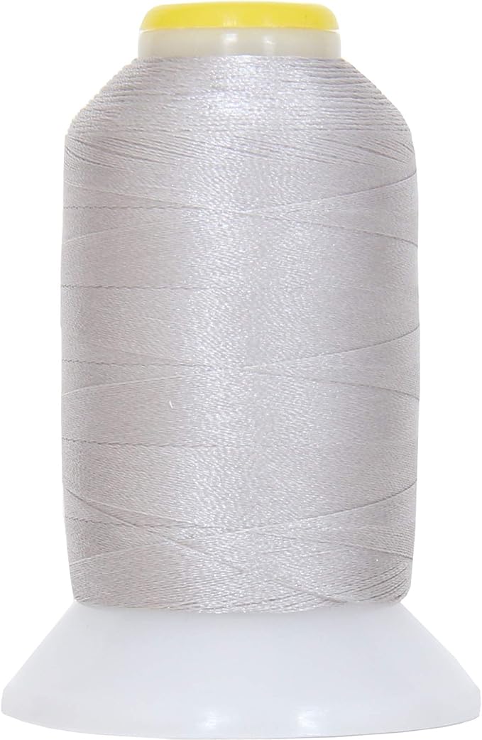 Threadart 60 Weight Micro Embroidery Thread | Fine Line Lettering & Bobbin Thread | 1000m Spools - 30 Colors Available - Silver