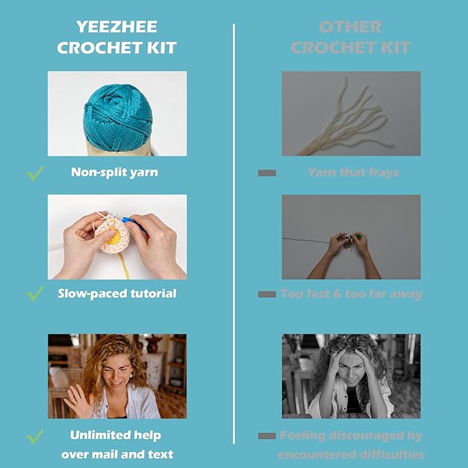 Yeezhee Crochet Kit for Advanced or Intermediate Beginners, Crochet Bag Kit with Step-by-Step Video Tutorials, Granny Square Crochet Tote Bag Set, Knitting Kit Including Yarn, Crochet Hook, Corydalis