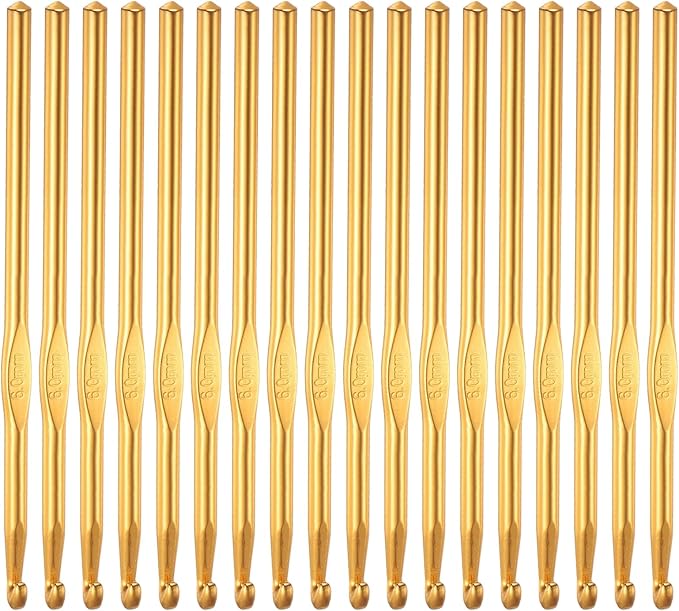 Hordolry 6mm Crochet Hooks Bulk, 18Pcs Aluminum Crochet Needle, Knitting Needles for Craft Yarn Contribute to Beginners